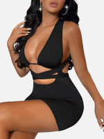 Crisscross Back Bodycon Dress