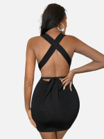 Crisscross Back Bodycon Dress - Image 3