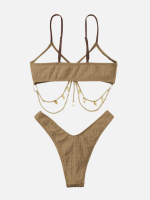 Chain Decor 2 Piece Swimsuit - Image 2