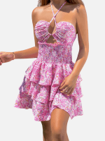 Floral Print Halter Dress